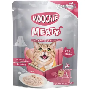 24% OFF: Moochie Meaty Tuna Bonito Recipe In Jelly Senior Pouch Cat Food 70g x 12