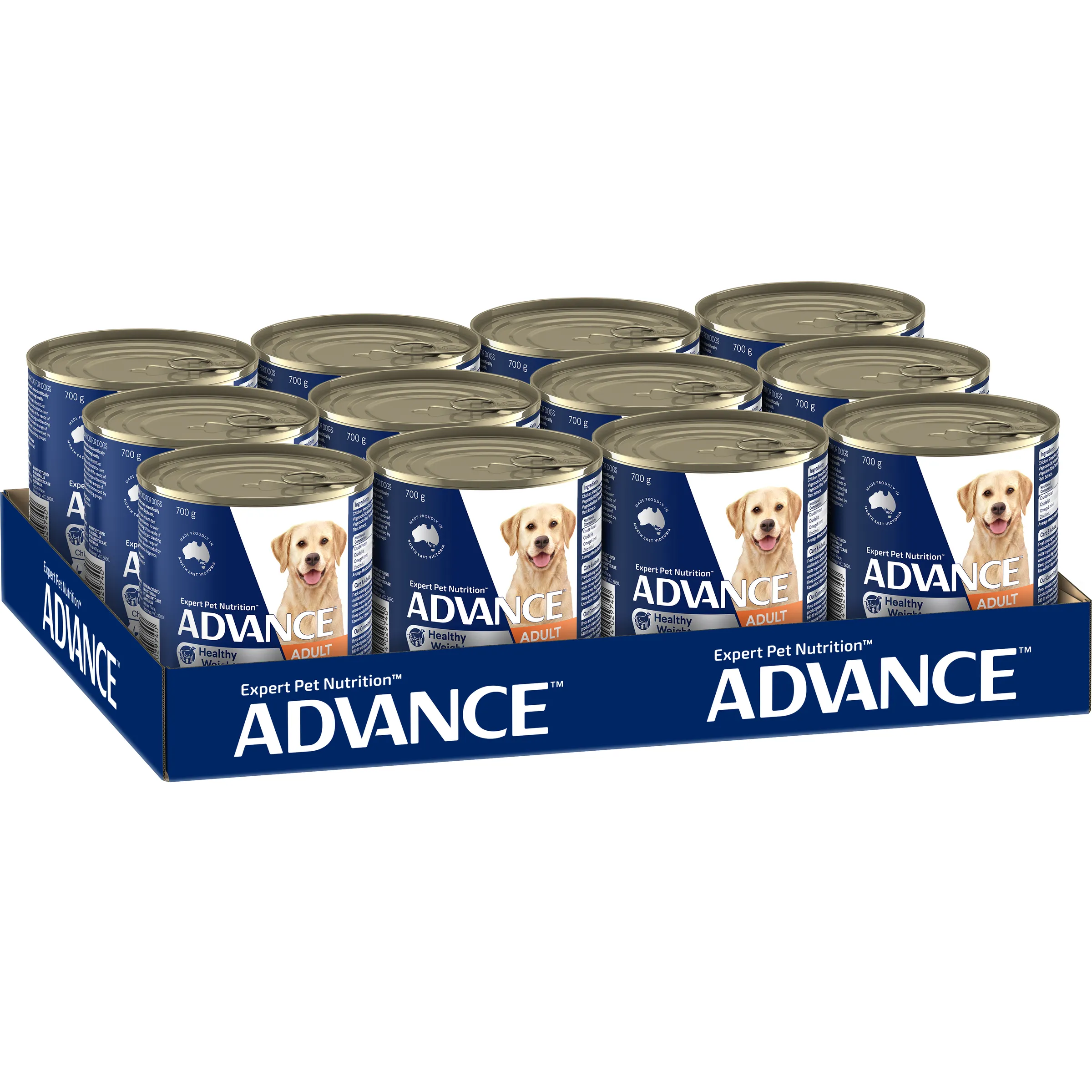 Advance Chicken and Rice Weight Control Adult Wet Dog Food Can 700g x 12