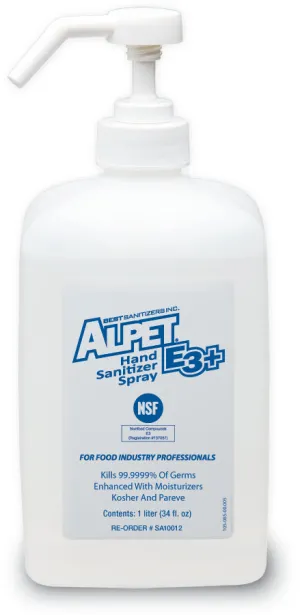 Alpet E3 Plus Hand Sanitizer Spray, 1000 mL (6/ea)