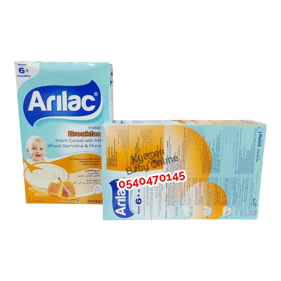 Arilac Infant Cereal With Milk [Wheat, Semolina And Honey] (200g) 6m 