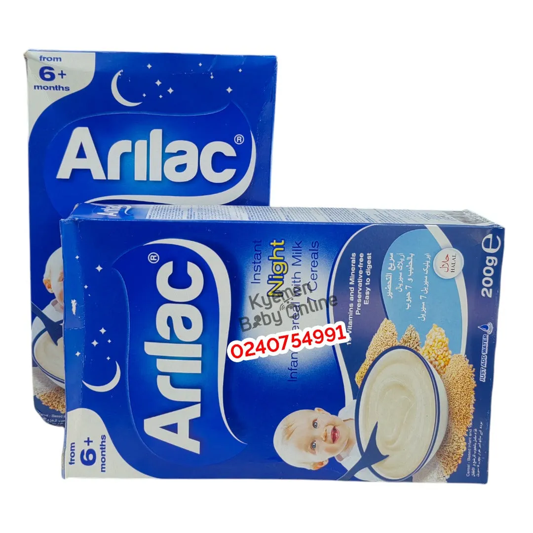 Arilac Instant Night Infant Cereal With Milk [7 Cereals] (200g) 6m 