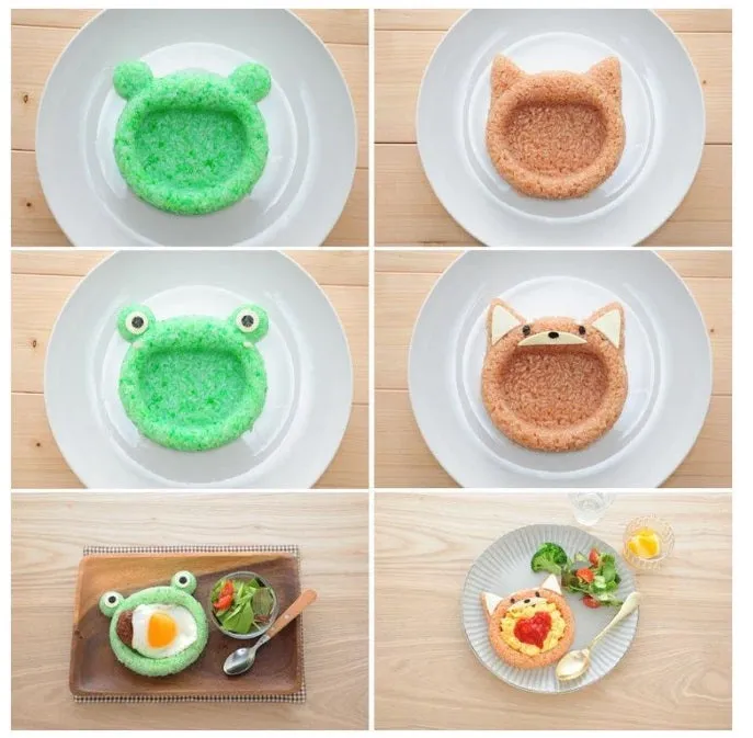 Bear & Cat Curry Rice Mould Set