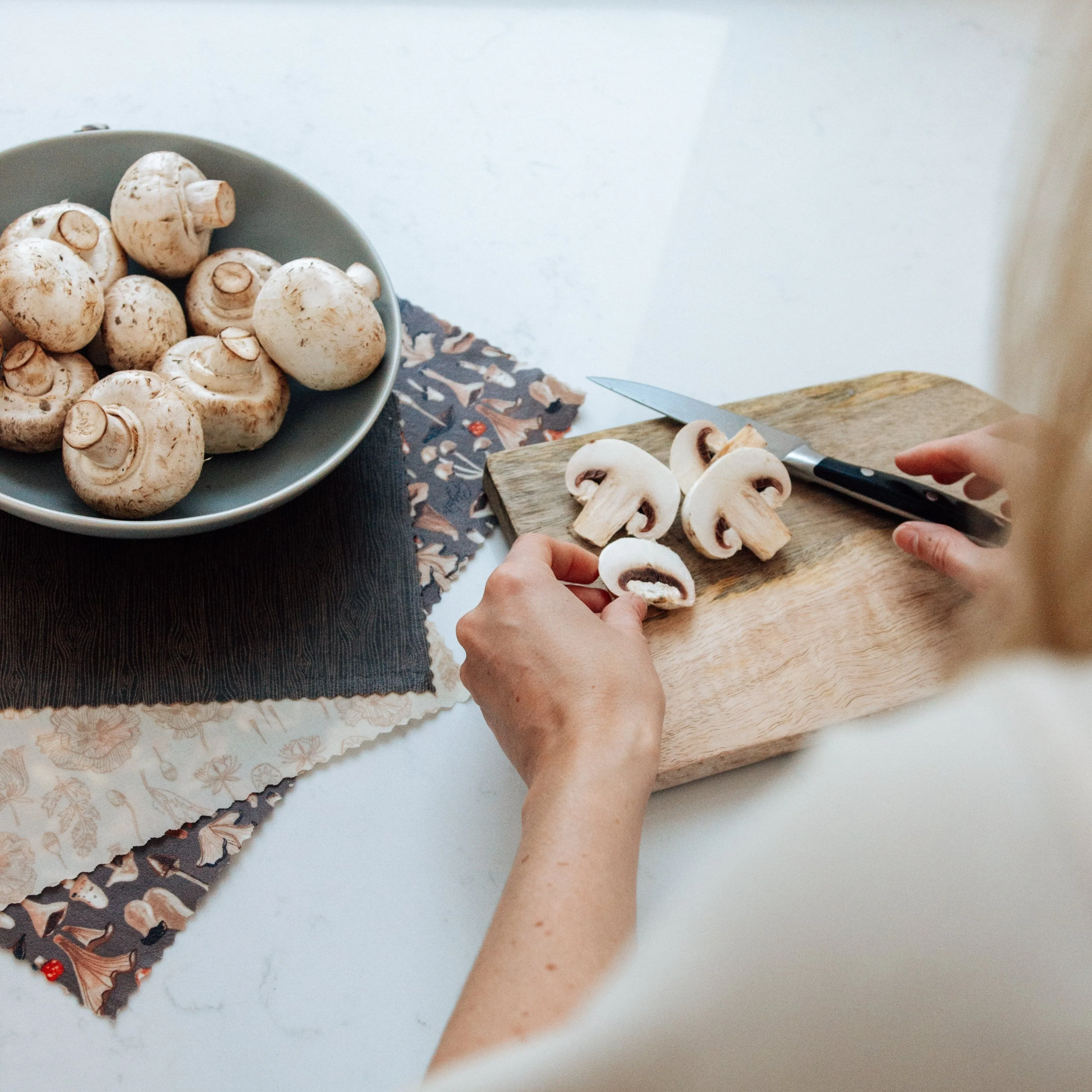 Beeswax Food Wraps: Mushrooms Set of 3