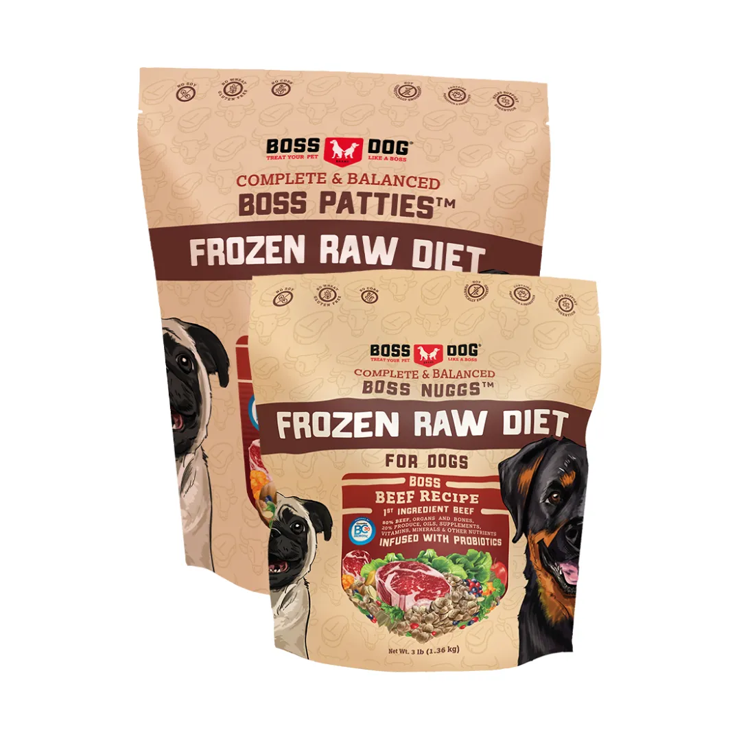 Boss Dog Nuggs Frozen Raw Beef Dog Food