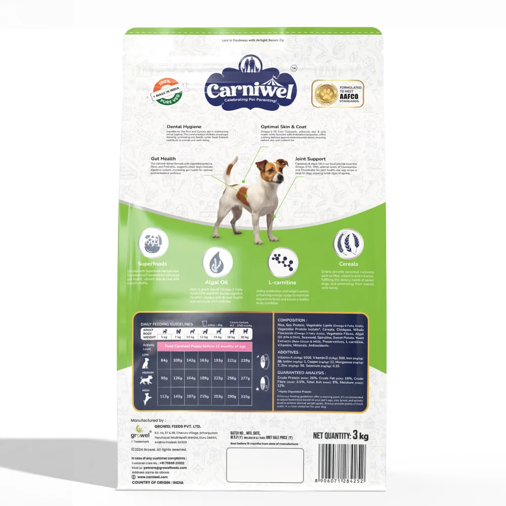 Carniwel Superfoods Veg Kibble Small Breed Adult Dog Dry Food