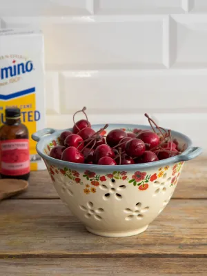 Ceramic Berry Colander - Cream Floral