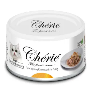 Cherie Cat Indoor Hairball Formula Tuna Topping - Katsuobushi in Gravy 80g