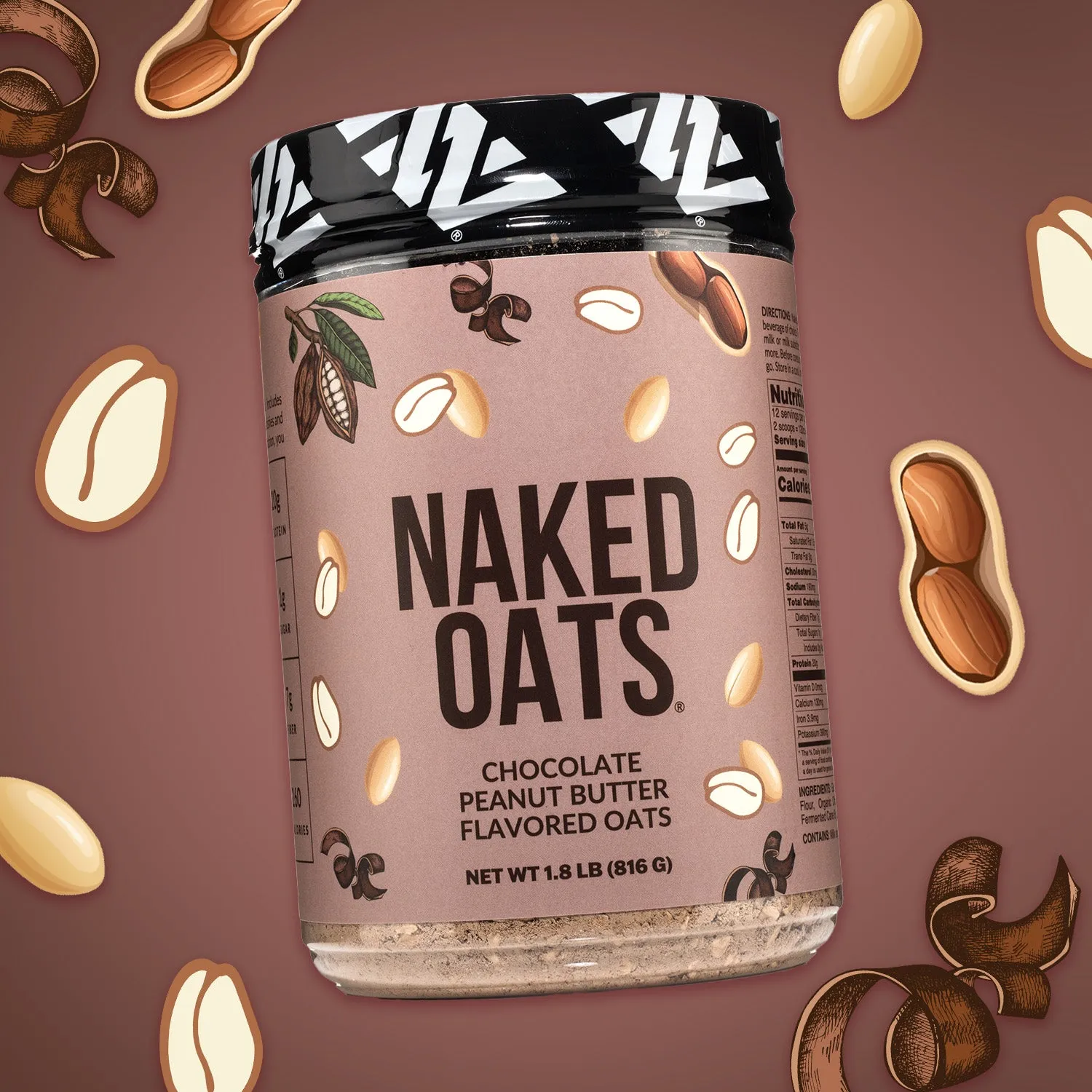 Chocolate Peanut Butter Protein Oats | Naked Oats