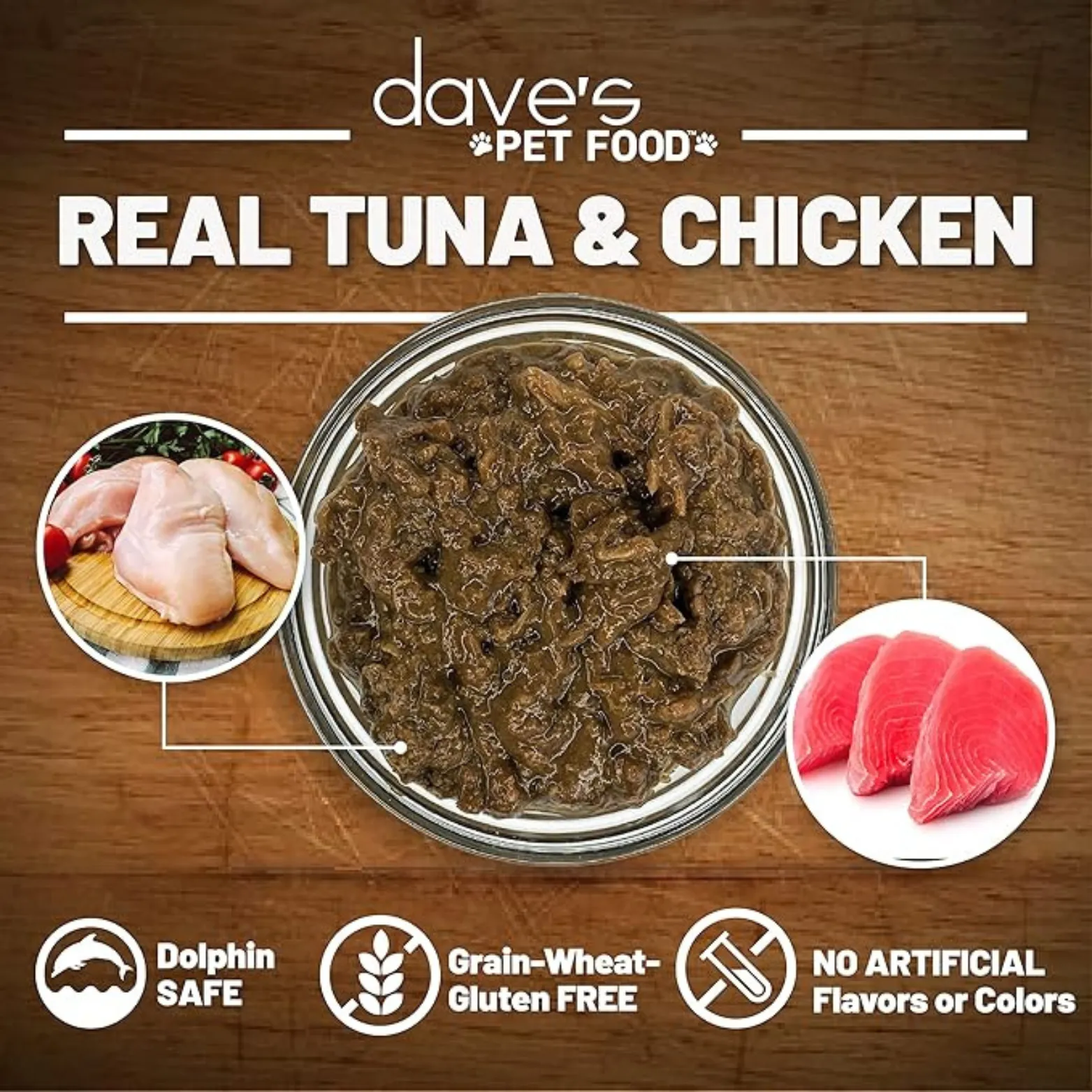 Dave's Pet Food Naturally Healthy Grain-Free Grilled Tuna & Chicken Dinner in Gravy Canned Cat Food 5.5-oz