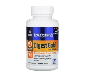 Digestive Enzyme Supplement 120 Capsules Digest Gold with ATPro Enzymedica