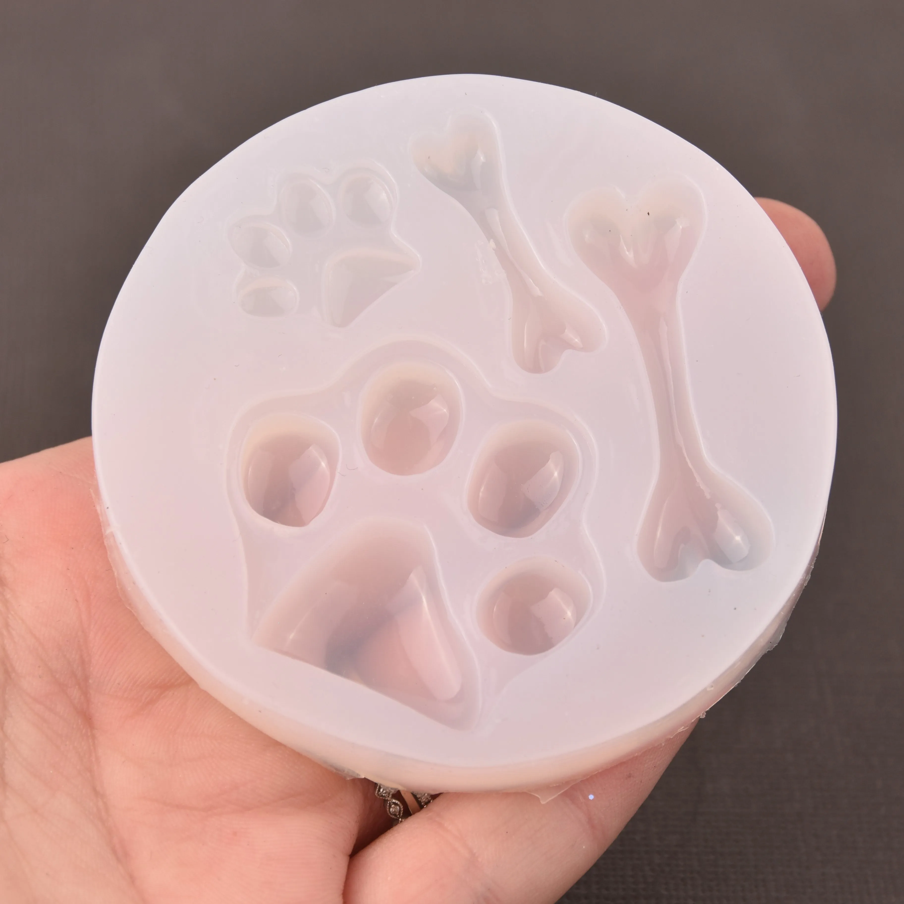 Dog Bone and Paw Silicone Resin Mold, Cabochon Fondant Mold, tol1411