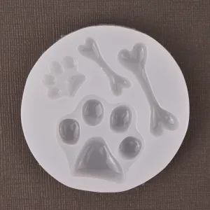 Dog Bone and Paw Silicone Resin Mold, Cabochon Fondant Mold, tol1411