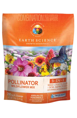 Earth Science 2 lbs. Pollinator All-In-One Wildflower Mix with Seed, Plant Food