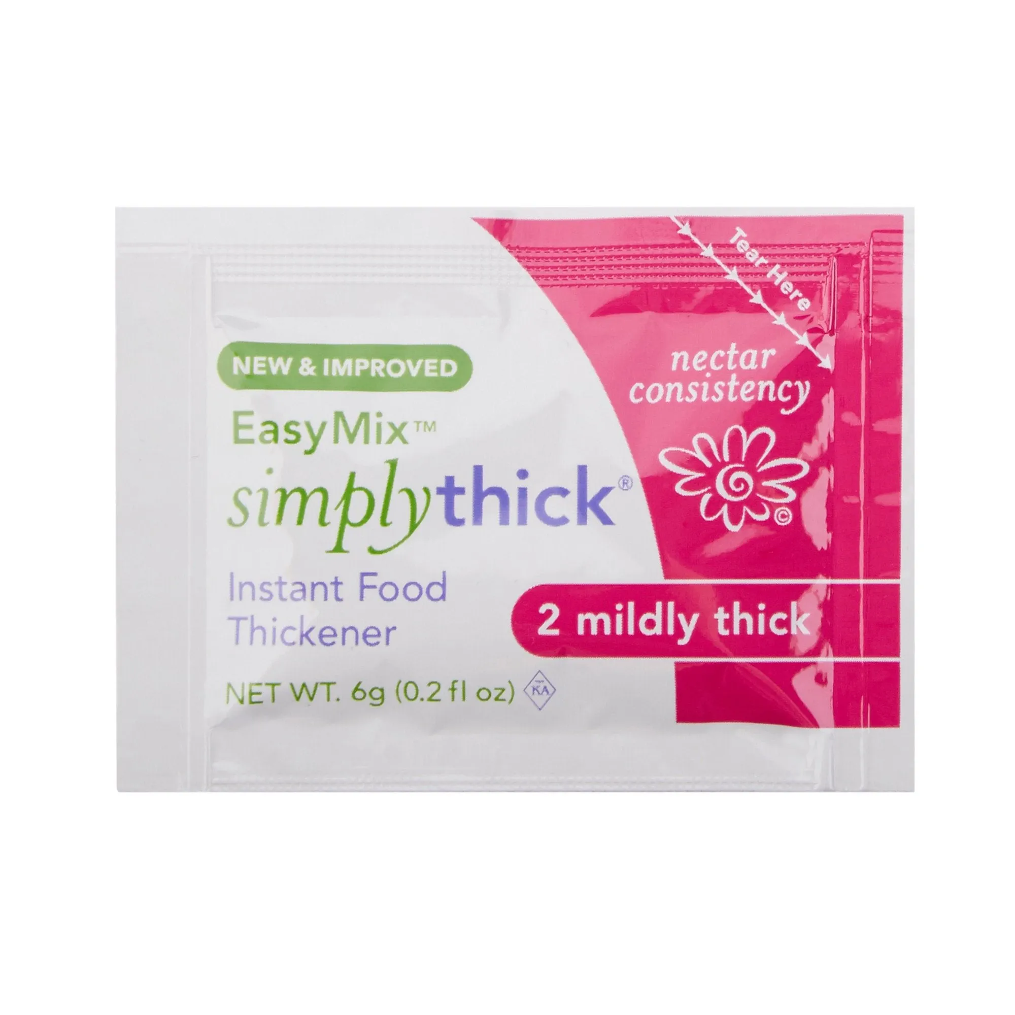 EasyMix SimplyThick Nectar Consistency Instant Food and Beverage Thickener, 6g Packet