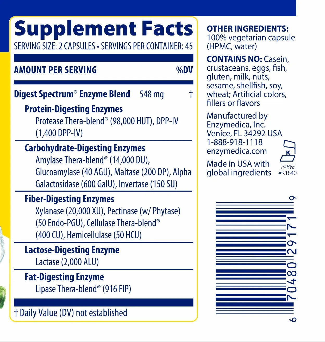 Enzymedica Digest Spectrum 90 Capsule