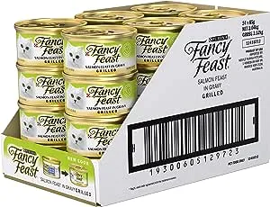 Fancy Feast Salmon Feast In Gravy Grilled Adult Wet Cat Food 85g x 24