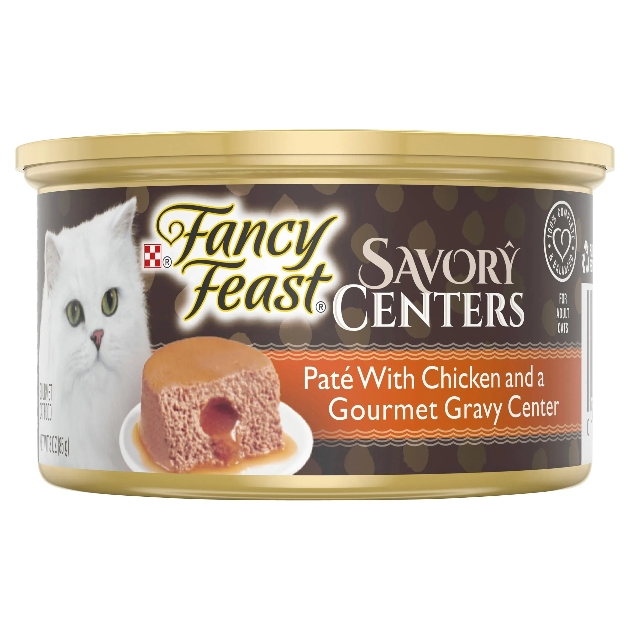 Fancy Feast Savoury Centers Pate With Chicken And Gourmet Gravy Center Adult Wet Cat Food 85g x 24