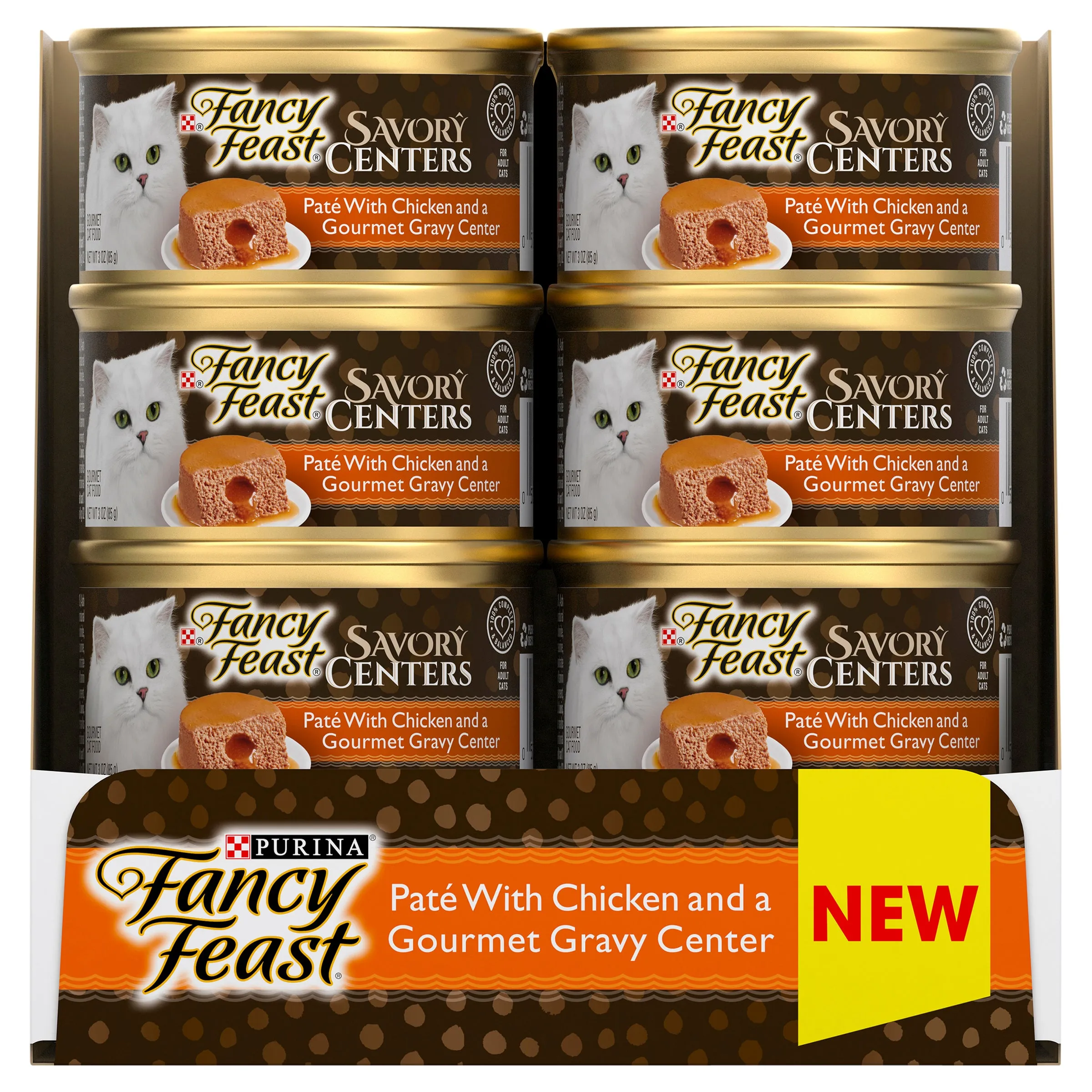 Fancy Feast Savoury Centers Pate With Chicken And Gourmet Gravy Center Adult Wet Cat Food 85g x 24