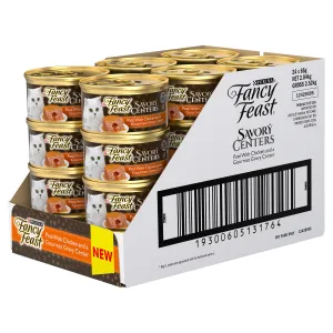 Fancy Feast Savoury Centers Pate With Chicken And Gourmet Gravy Center Adult Wet Cat Food 85g x 24