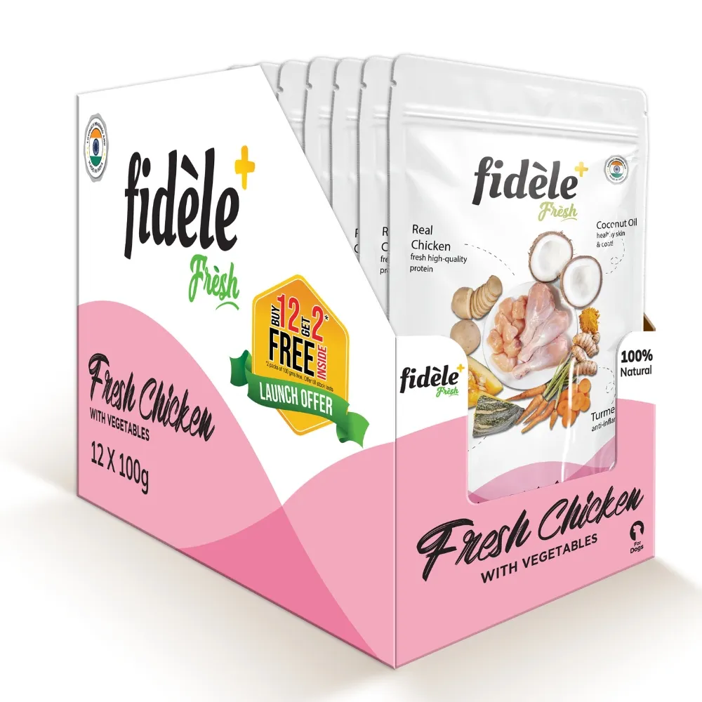 Fidele Plus Fresh Chicken with Vegetables Dog Wet Food