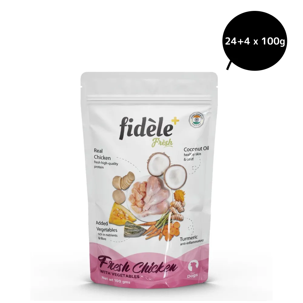 Fidele Plus Fresh Chicken with Vegetables Dog Wet Food