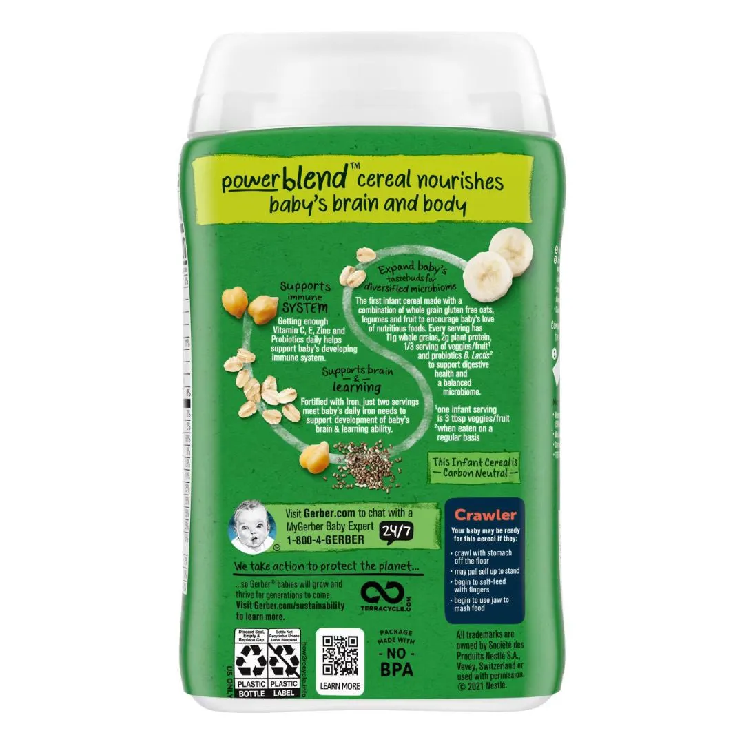 Gerber Powerblend™ Probiotic Oatmeal Chickpea Banana & Chia Cereal (8m )