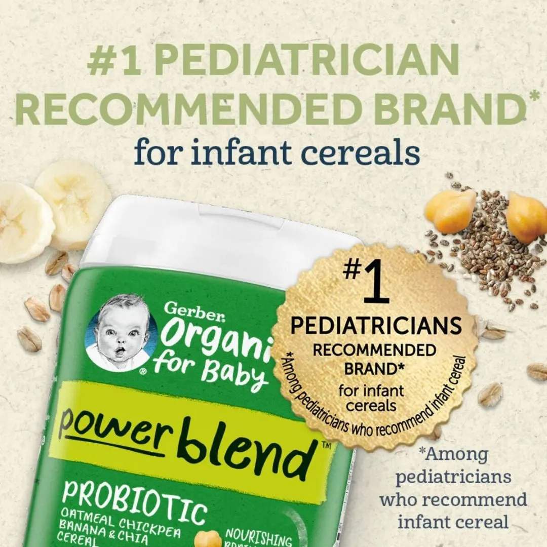 Gerber Powerblend™ Probiotic Oatmeal Chickpea Banana & Chia Cereal (8m )