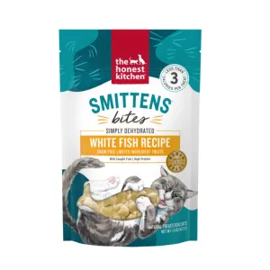 Grain Free Smittens Heart-Shaped Bites White Fish Recipe Treats for Cats 2oz