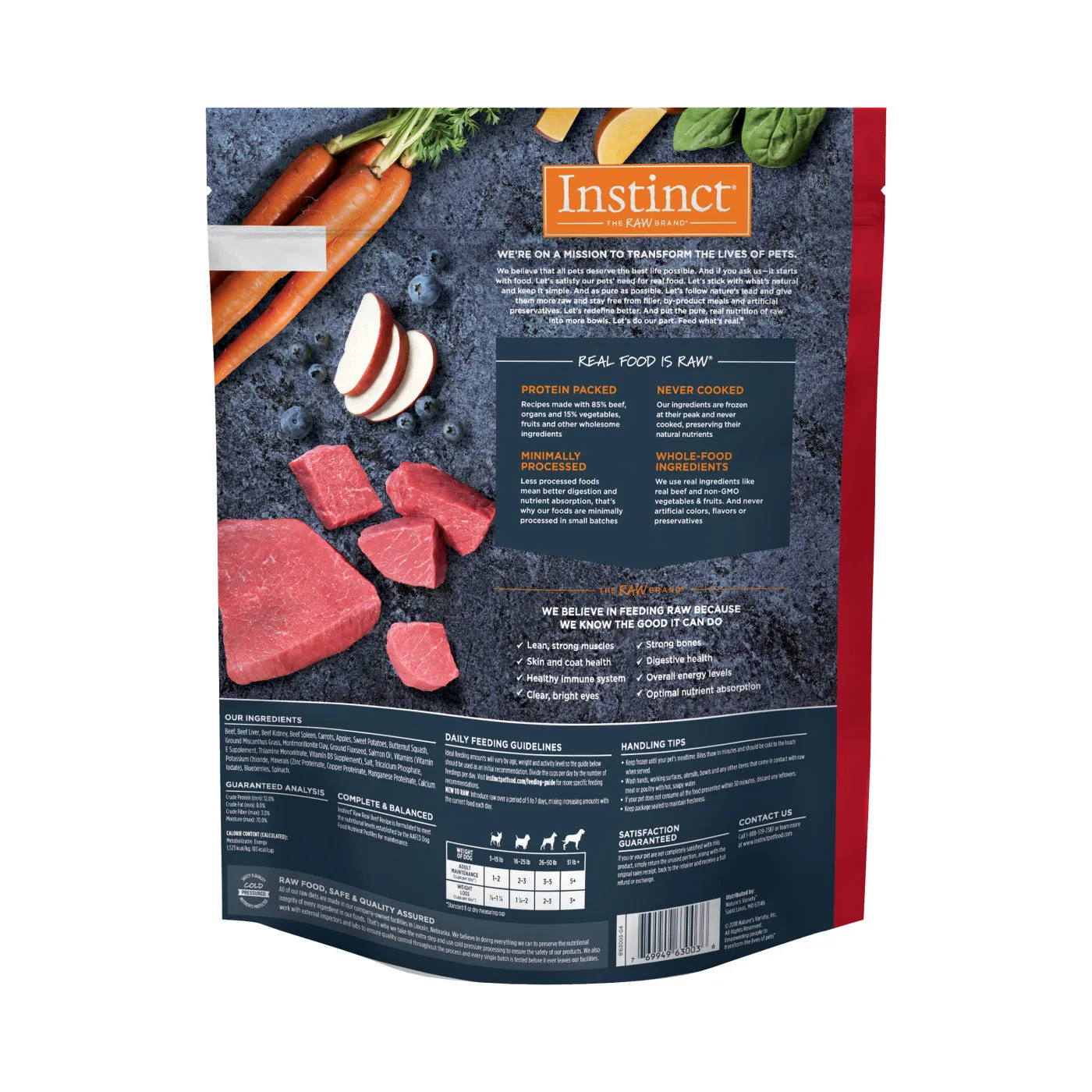 Instinct Natural Beef Recipe Raw Frozen Bites Dog Food