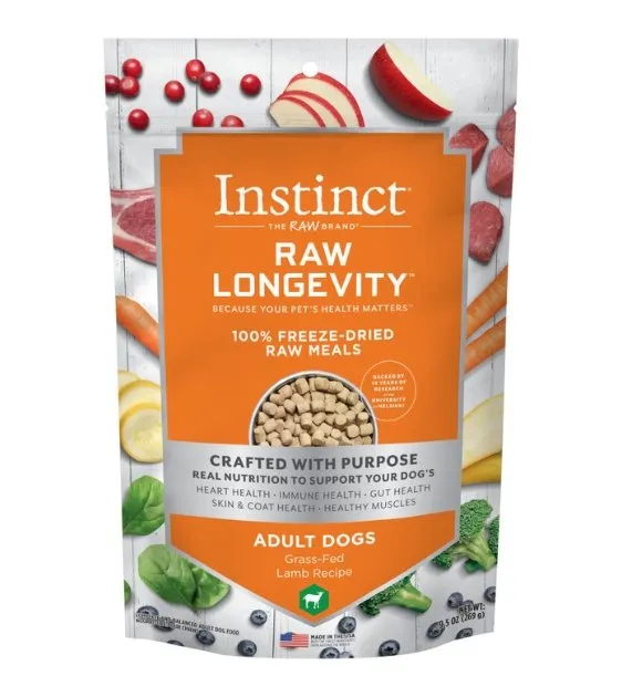 Instinct® Raw Longevity™ 100% Freeze-Dried Raw Meals Grass-Fed Lamb Recipe for Dogs