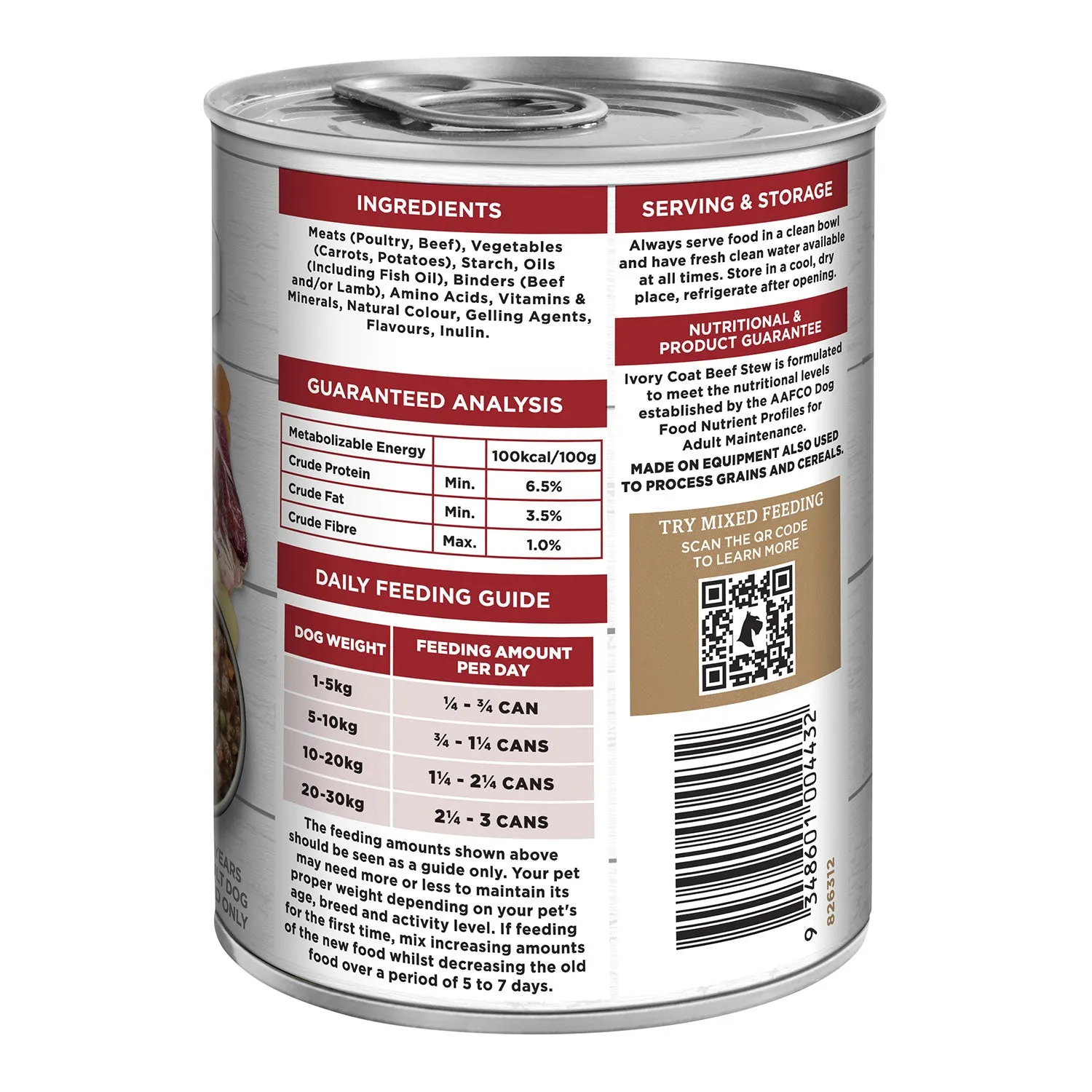 Ivory Coat Grain Free Beef Stew Adult Wet Dog Food