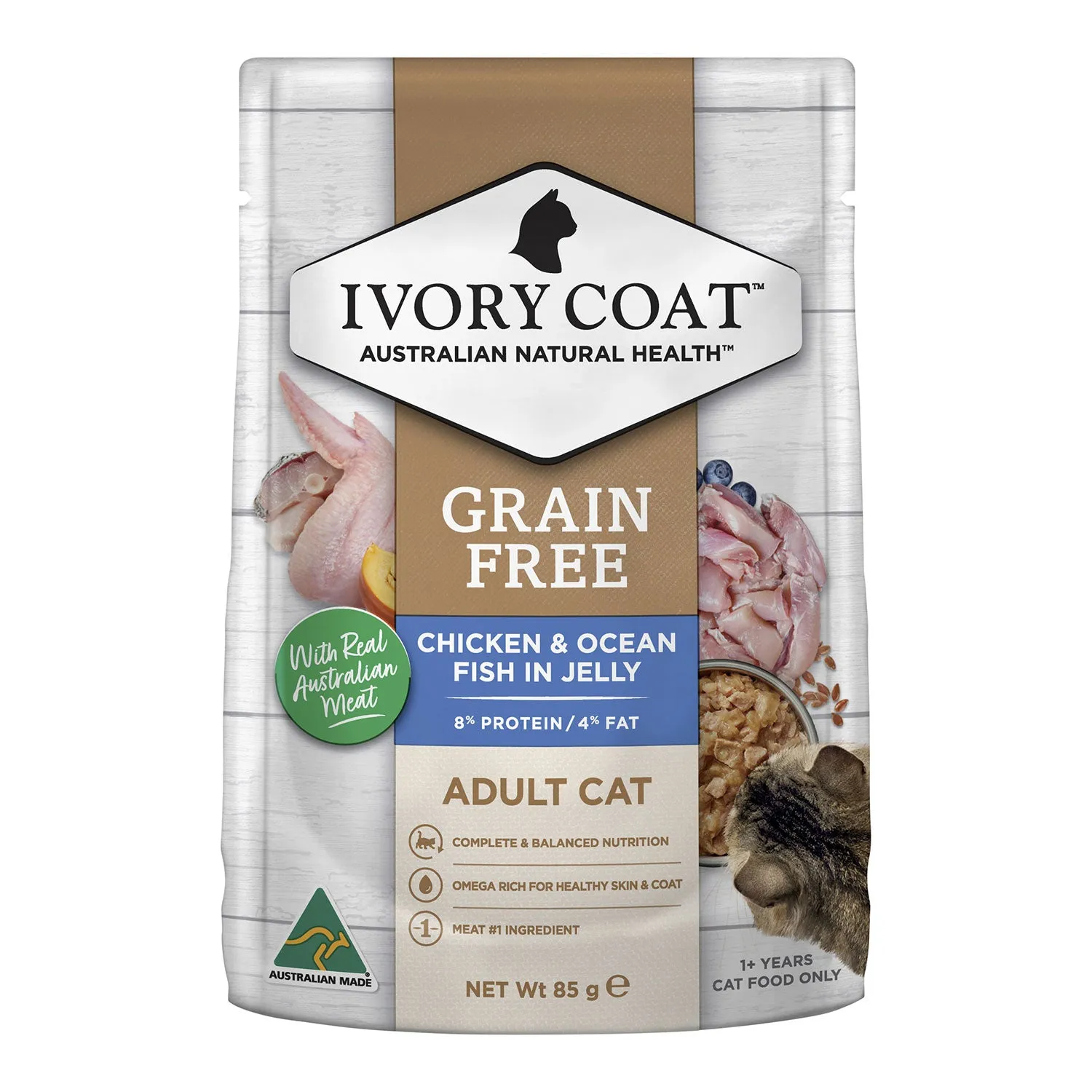 Ivory Coat Grain Free Chicken & Oceanfish in Jelly Adult Wet Cat Food