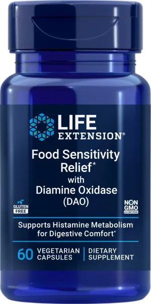 Life Extension Food Sensitivity Relief with Diamine Oxidase (DAO) 60 VegCap