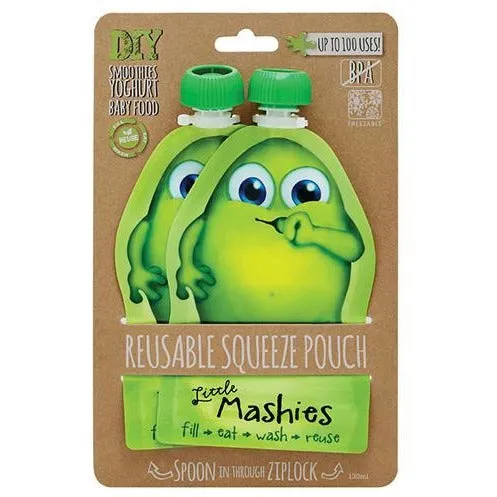 Little Mashies - Reusable Food Pouches 2PK (Green)