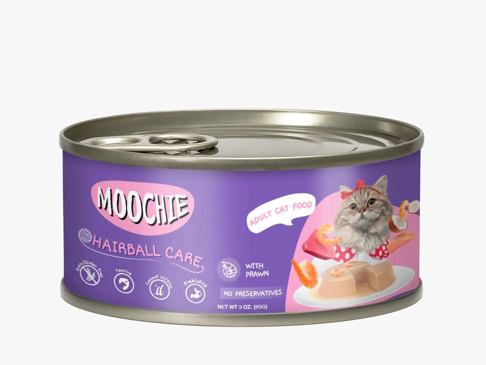 Moochie With Prawn Pate (Hairball Care)  85G. Can