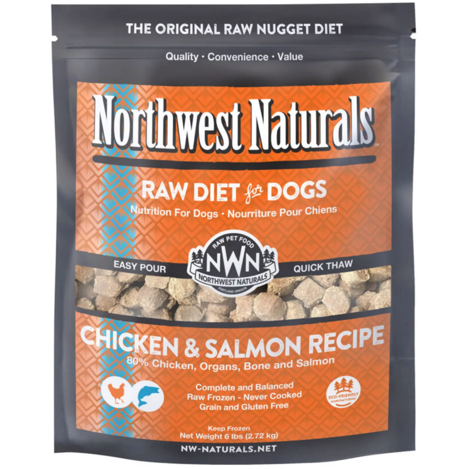 Northwest Naturals Raw Frozen Chicken & Salmon Nuggets Dog Food