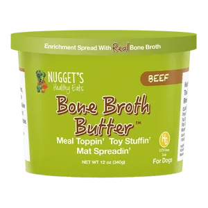 Nugget's Healthy Eats Frozen Bone Broth Butter Beef For Dogs 12oz