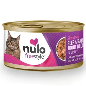 Nulo Freestyle Grain-Free Beef Shredded Recipe Wet Cat Food, 3oz