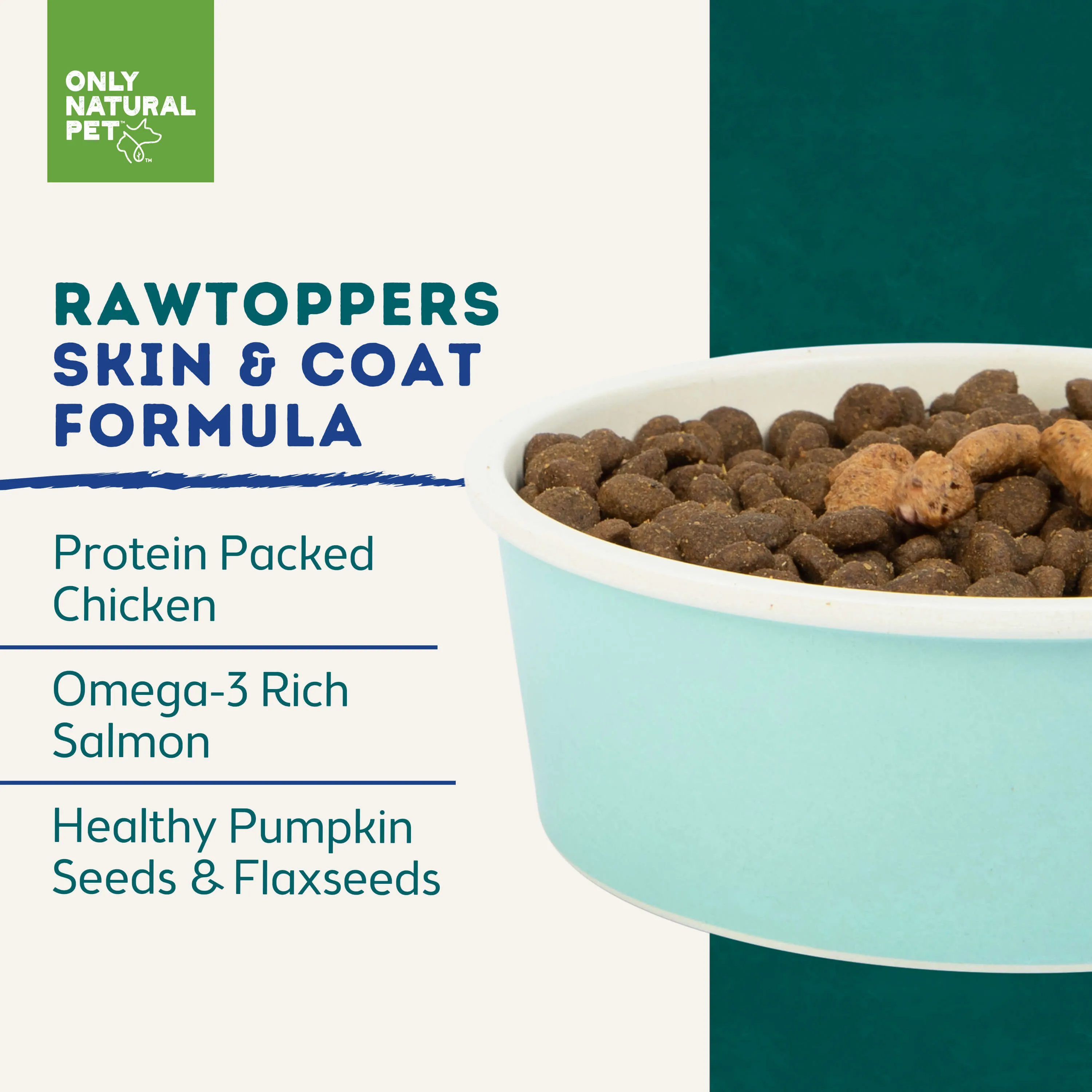 Only Natural Pet Raw Toppers Skin   Coat Formula Dog Food Topper