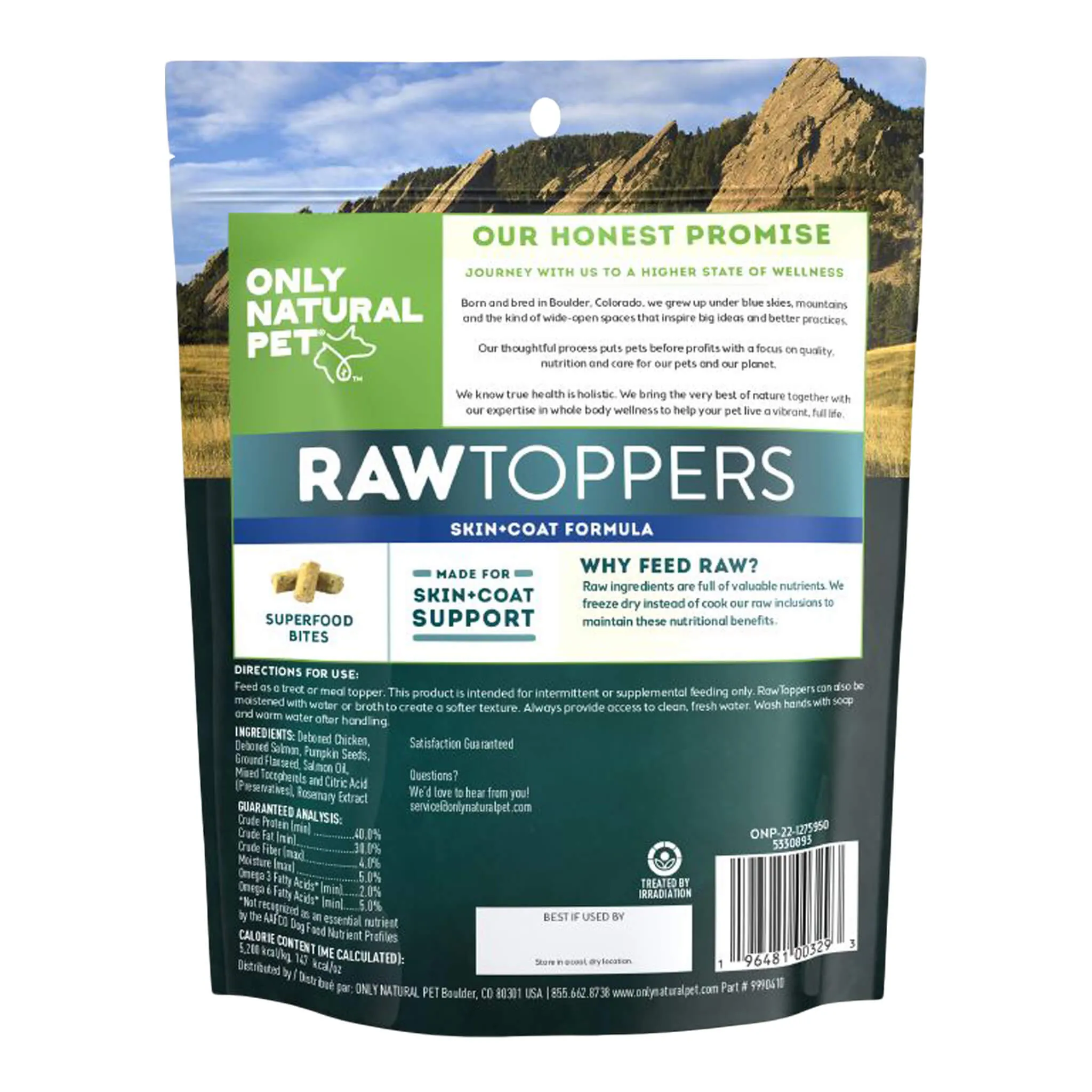 Only Natural Pet Raw Toppers Skin   Coat Formula Dog Food Topper