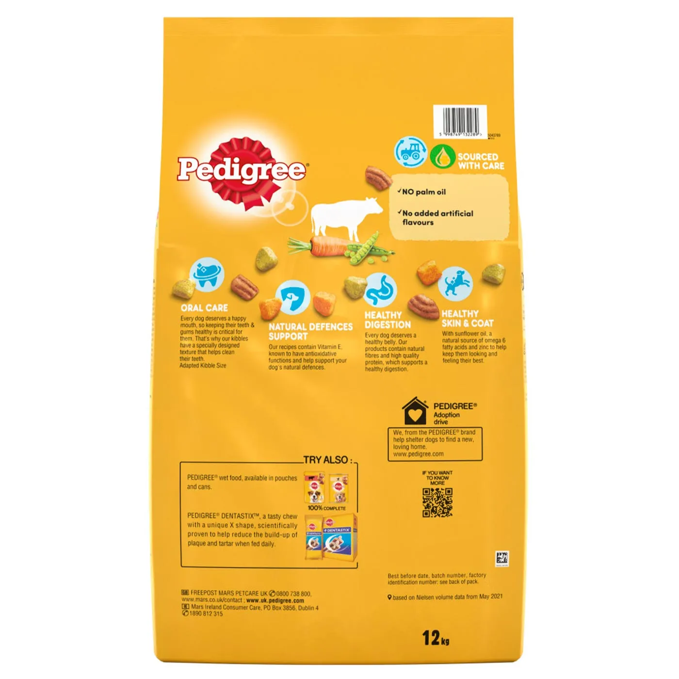 Pedigree Adult Dog Complete Dry Food with Beef & Vegetables 12KG