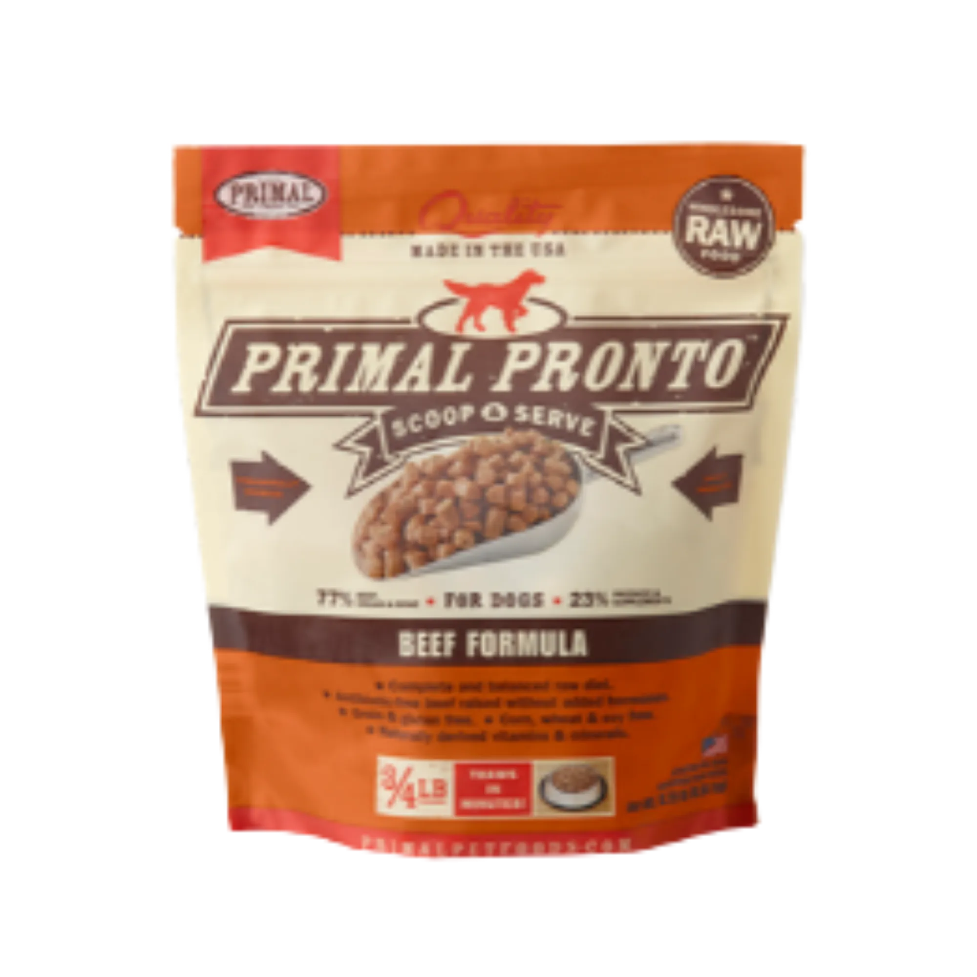 Primal Pronto Trial Size Beef Formula Raw Frozen Dog Food 12oz