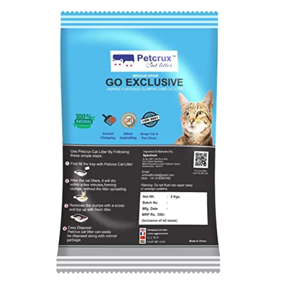 Purepet Lavender Scented Clumping Cat Litter and Petcrux Scoopable Montonite Jasmine Scented Cat Litter in Reusable Jute Bag (5kg   5kg)