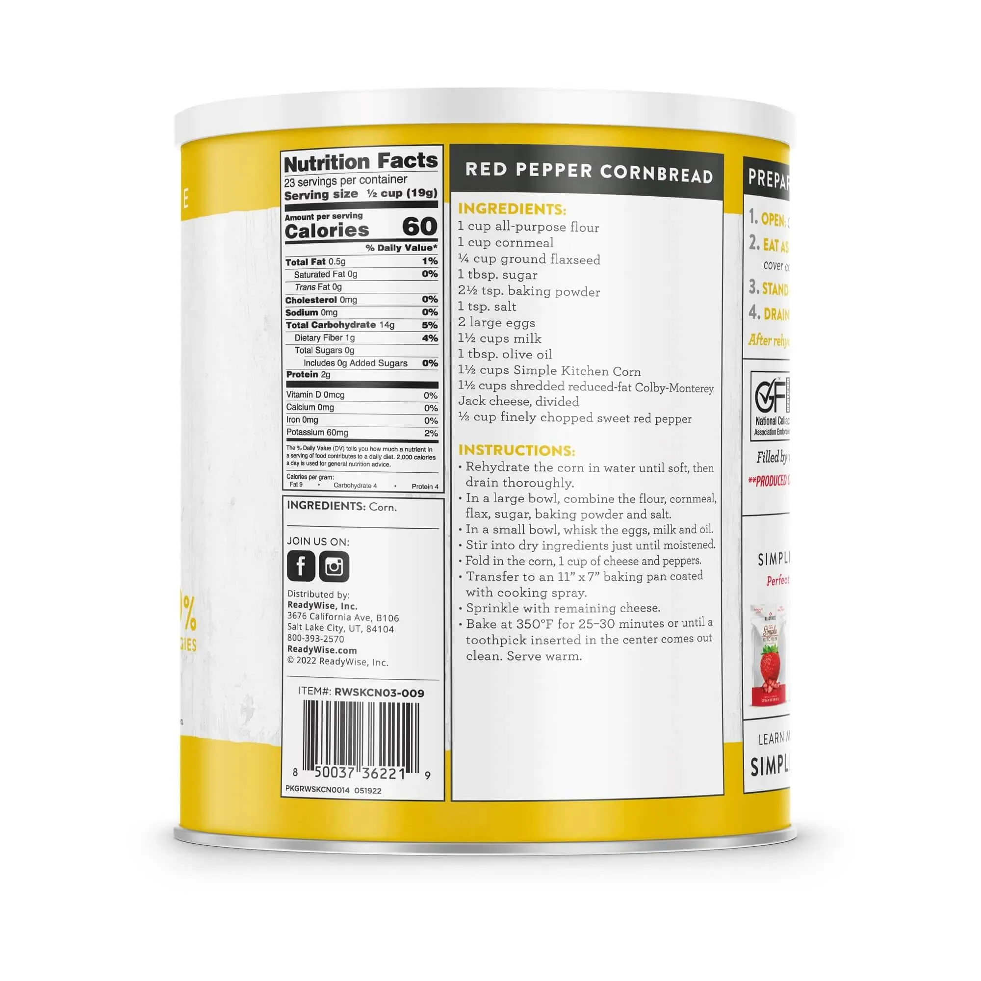 ReadyWise - Simple Kitchen FD Corn - 23 Serving Can