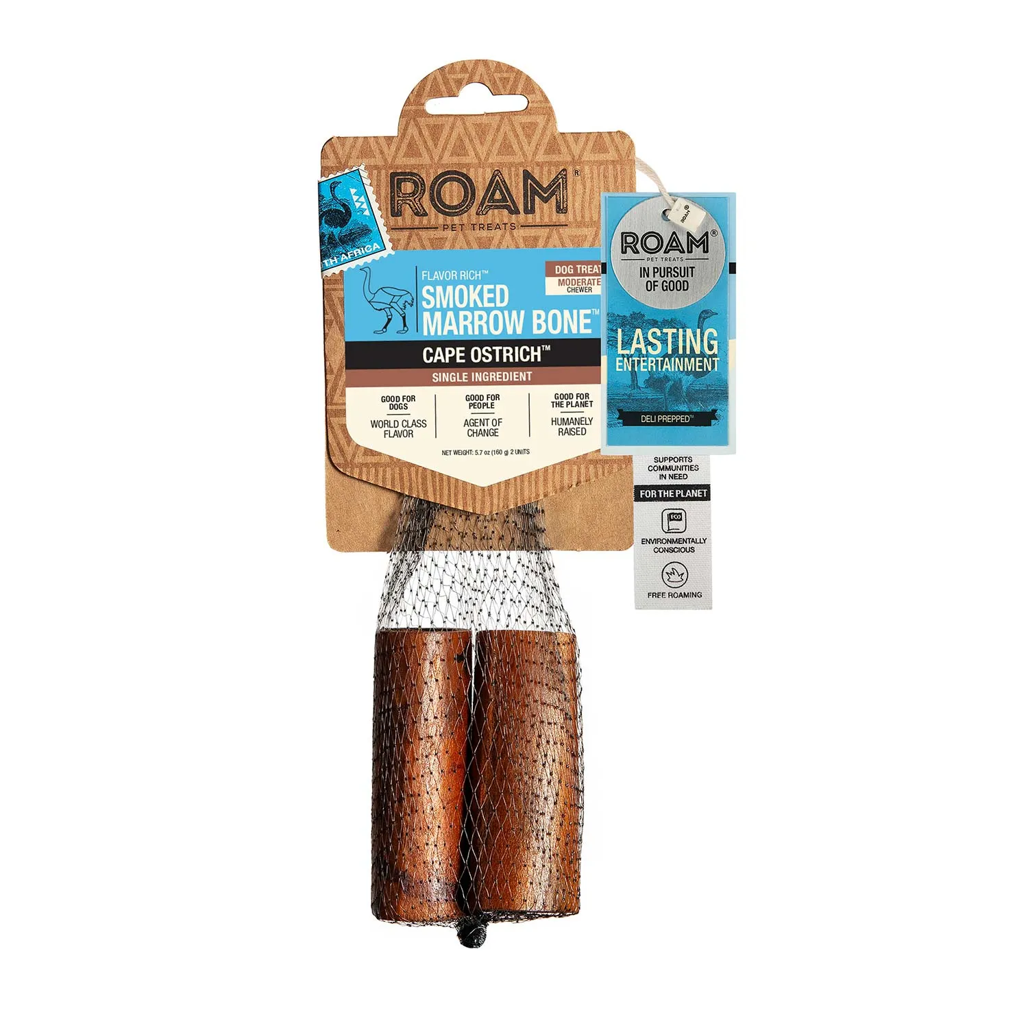 Roam Dog Treats Smoked Marrow Cape Ostrich Bone