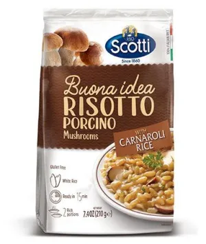 Scotti Risotto Porcino With Carnaroli Rice And Mushrooms 210gr 7.4oz