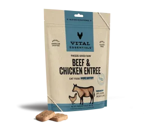 Vital Essentials Beef & Chicken Entree Mini Patties Freeze-Dried Raw Cat Food