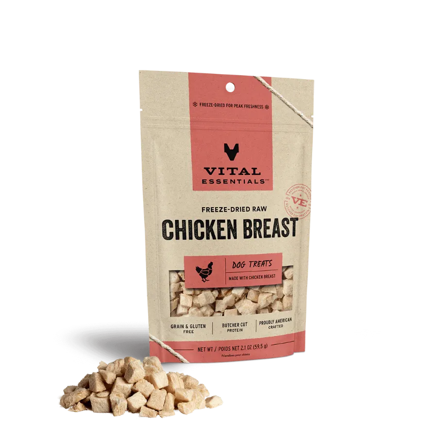 Vital Essentials Freeze-Dried Chicken Breast Dog Treats 2.1oz