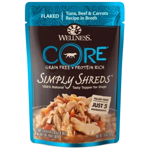 Wellness CORE Simply Shreds Tuna Beef & Carrots In Broth Dog Food Topper