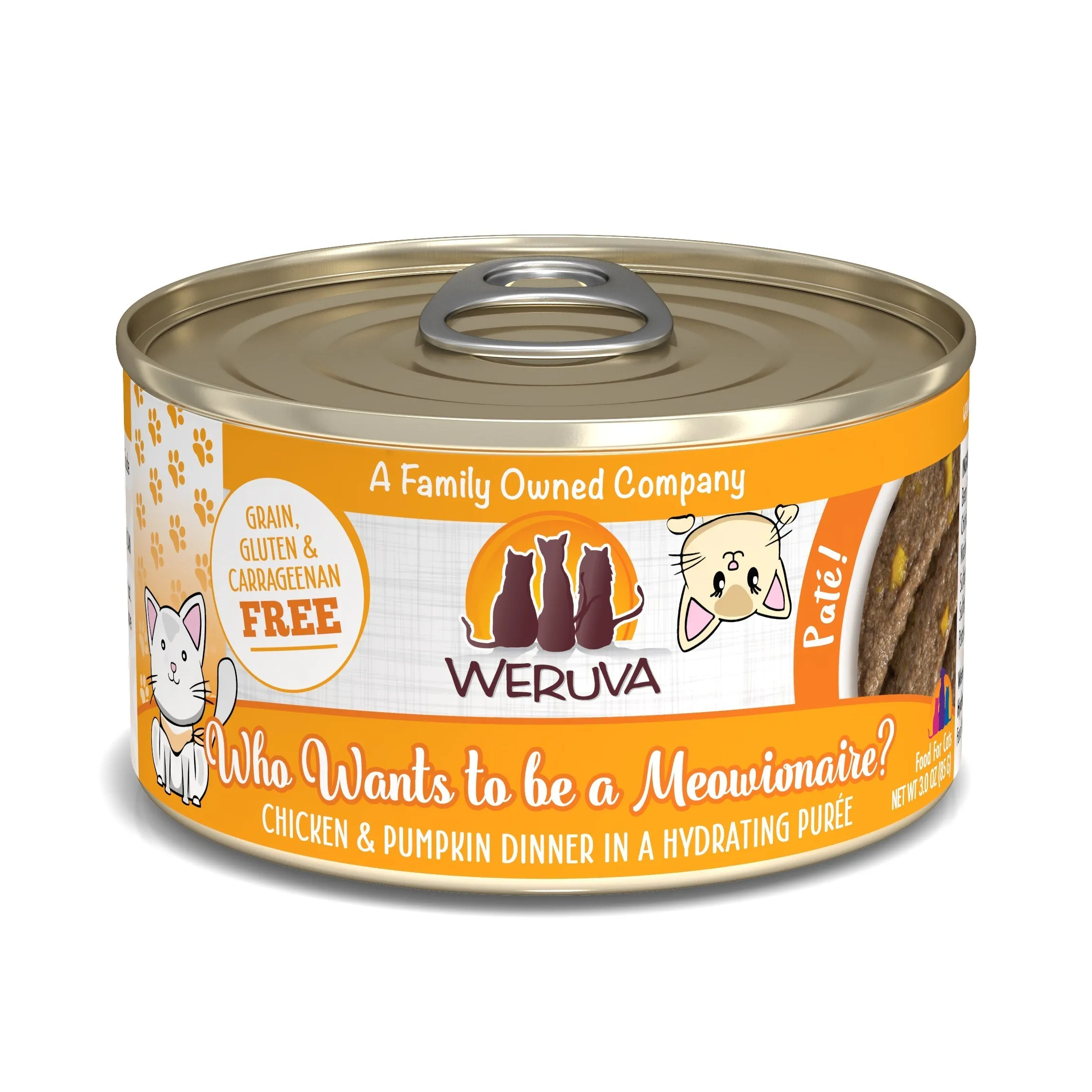 Weruva Cat Patés Dinner in a Hydrating Purée 3.0 oz. Cans